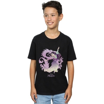 Vêtements Garçon T-shirts manches courtes Disney Mulan Dragon Fight Noir