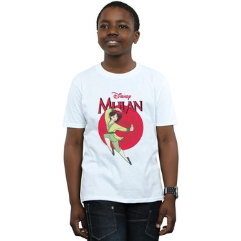 Vêtements Garçon T-shirts manches courtes Disney Mulan Dragon Circle Blanc