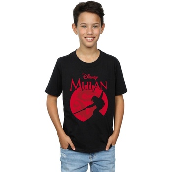 Vêtements Garçon T-shirts manches courtes Disney Mulan Dragon Silhouette Noir
