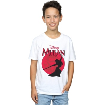 Vêtements Garçon T-shirts manches courtes Disney Mulan Dragon Silhouette Blanc