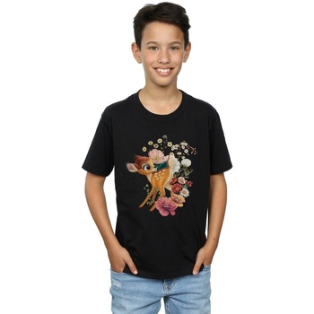 Vêtements Garçon T-shirts manches courtes Disney Bambi Meadow Noir