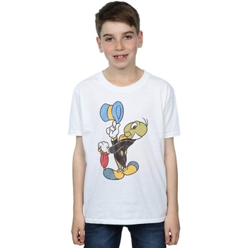 Vêtements Garçon T-shirts manches courtes Disney Pinocchio Jiminy Cricket Blanc