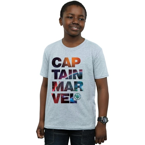 Vêtements Garçon T-shirts manches courtes Marvel Captain  Space Text Gris