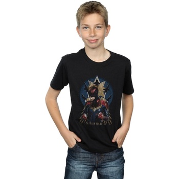 Vêtements Garçon T-shirts manches courtes Marvel Captain  Jet Burst Noir