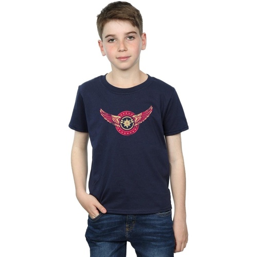 Vêtements Garçon T-shirts manches courtes Marvel Captain  Wings Patch Bleu