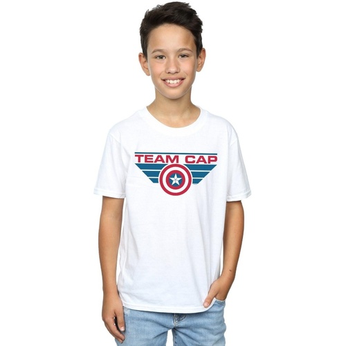 Vêtements Garçon T-shirts manches courtes Marvel Captain America Civil War Team Cap Blanc