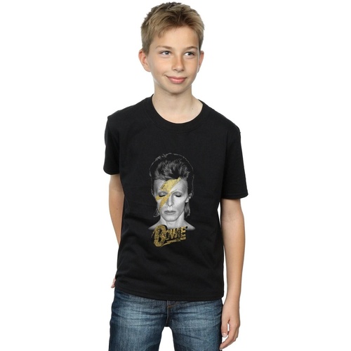 Vêtements Garçon T-shirts manches courtes David Bowie Aladdin Sane Gold Bolt Noir