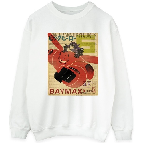 Vêtements Homme Sweats Disney Big Hero 6 Baymax Flying Baymax Newspaper Blanc
