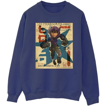 Vêtements Homme Sweats Disney Big Hero 6 Baymax Hiro Newspaper Bleu