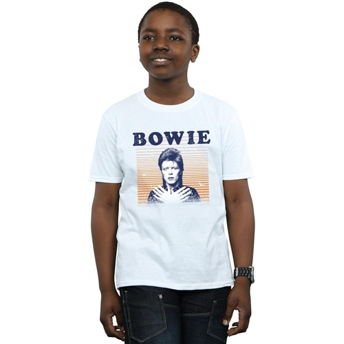 Vêtements Garçon T-shirts manches courtes David Bowie Orange Stripes Blanc