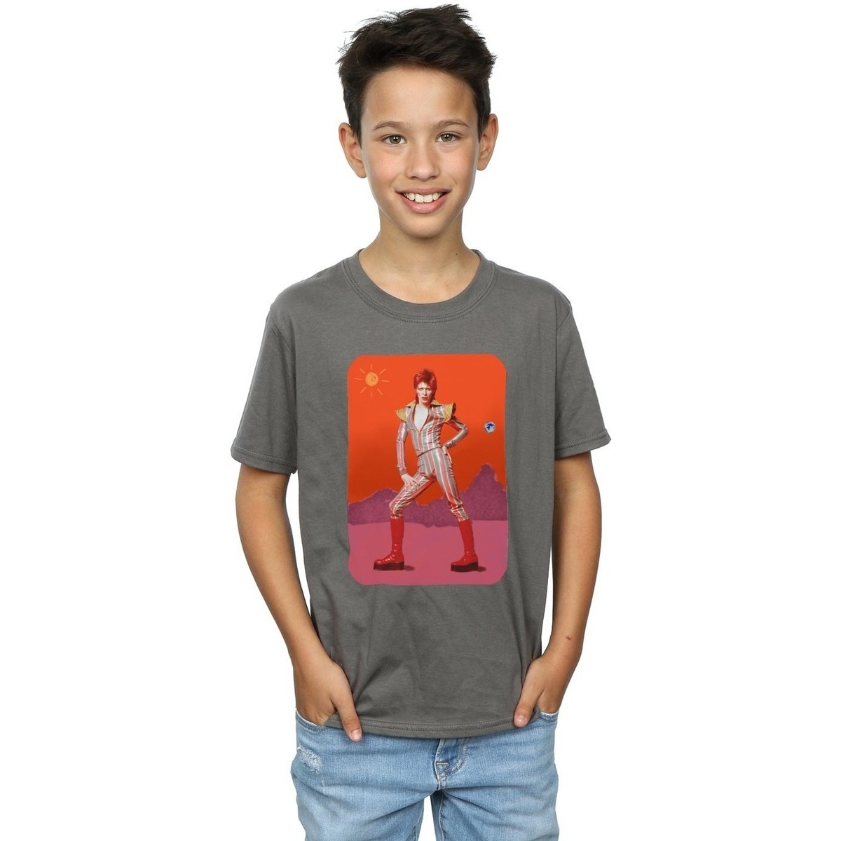 Vêtements Garçon T-shirts lacoste manches courtes David Bowie  Multicolore