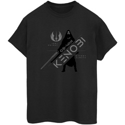 T-shirt met geschulpte zoom in zwart