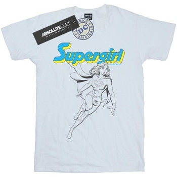 Vêtements Fille T-shirts manches longues Dc Comics Supergirl Mono Action Pose Blanc