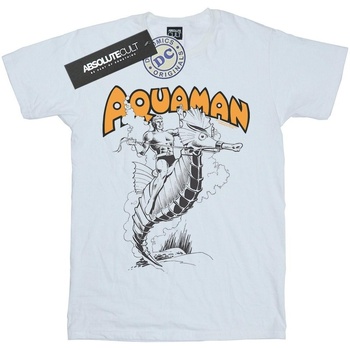 Vêtements Fille T-shirts manches longues Dc Comics Aquaman Mono Action Pose Blanc