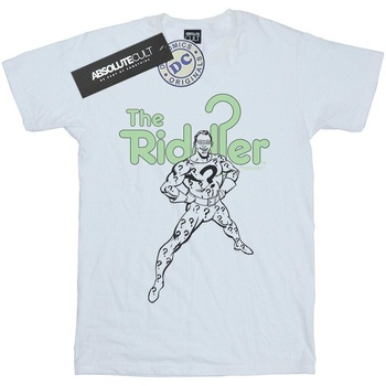 Vêtements Fille T-shirts manches longues Dc Comics The Riddler Mono Action Pose Blanc