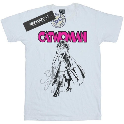 Vêtements Fille T-shirts manches longues Dc Comics Catwoman Whip Blanc