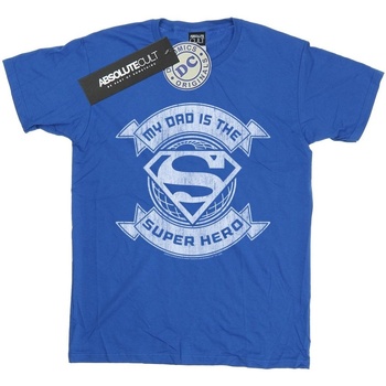 Vêtements Fille T-shirts manches longues Dc Comics Superman My Dad The Superhero Bleu