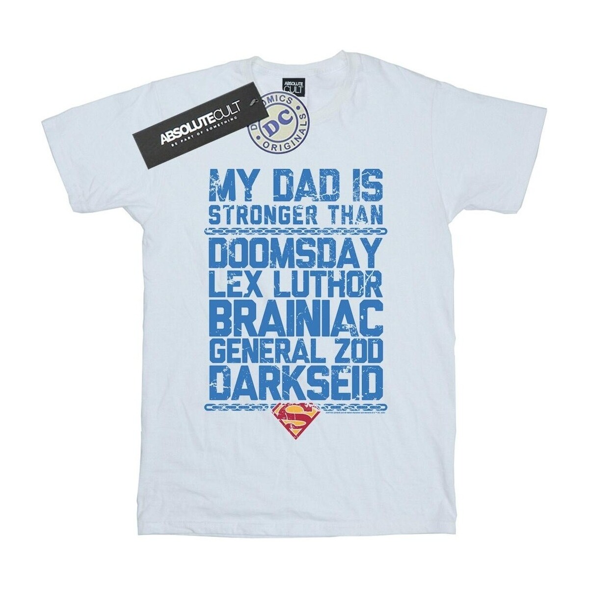 Vêtements Fille T-shirts manches longues Dc Comics Superman My Dad Is Stronger Than Blanc