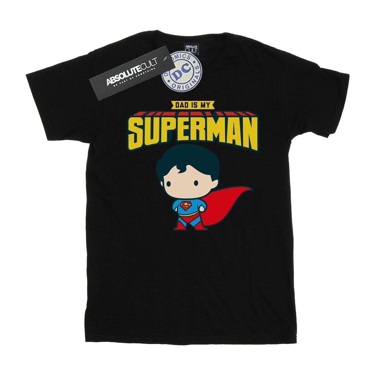 Vêtements Fille T-shirts manches longues Dc Comics Superman My Dad Is My Hero Noir