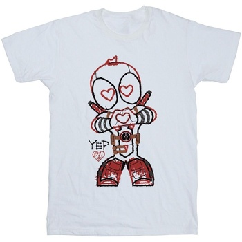 Vêtements Garçon T-shirts manches courtes Marvel Deadpool Love Beam Line Blanc