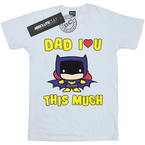 Vêtements Fille T-shirts manches longues Dc Comics Batman Dad I Love You This Much Blanc