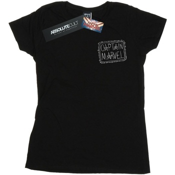 Vêtements Femme T-shirts manches longues Marvel Captain  Breast Patch Noir