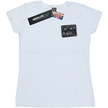 Vêtements Femme T-shirts manches longues Marvel Captain  Breast Patch Blanc