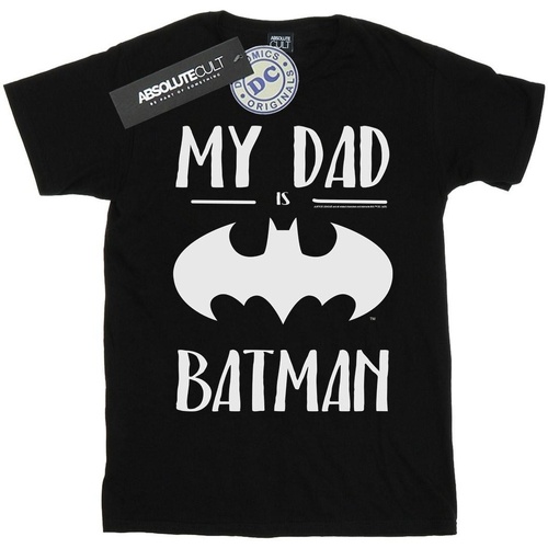 Vêtements Fille T-shirts manches longues Dc Comics Batman My Dad Is Batman Noir