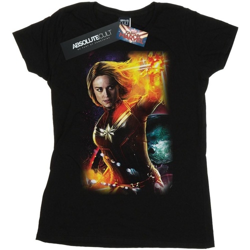 Vêtements Femme T-shirts manches longues Marvel Captain  Galactic Shine Noir