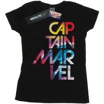 Vêtements Femme T-shirts manches longues Marvel Captain  Galactic Text Noir