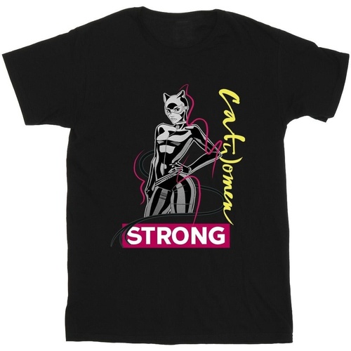 Vêtements Fille T-shirts manches longues Dc Comics Batman Catwoman Strong Noir