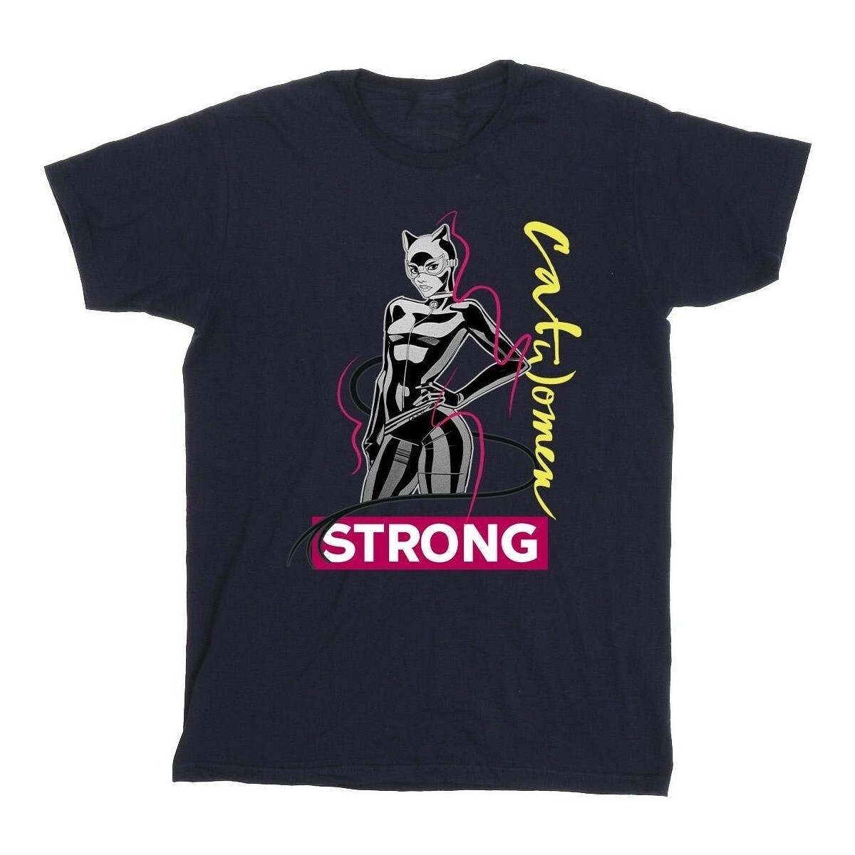 Vêtements Fille T-shirts manches longues Dc Comics Batman Catwoman Strong Bleu