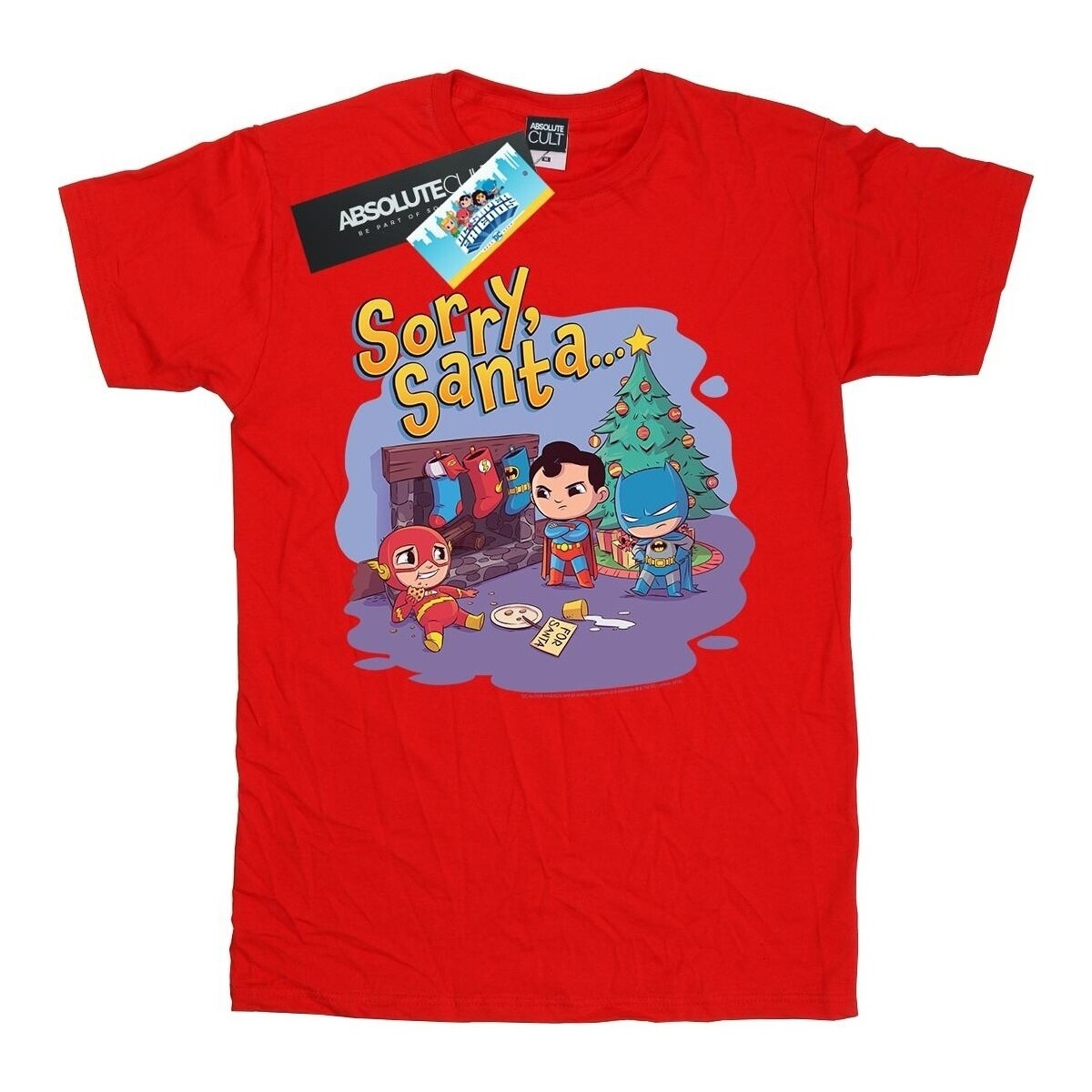 Vêtements Fille T-shirts manches longues Dc Comics Super Friends Sorry Santa Rouge