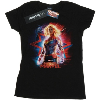 Vêtements Femme T-shirts manches longues Marvel Captain  Poster Noir