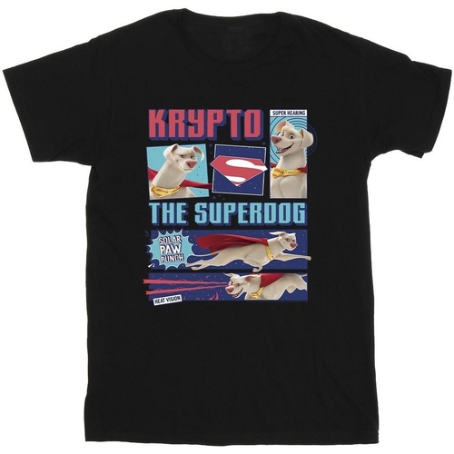 Vêtements Garçon T-shirts manches courtes Dc Comics DC Super Pets Krypto The Super Dog Noir