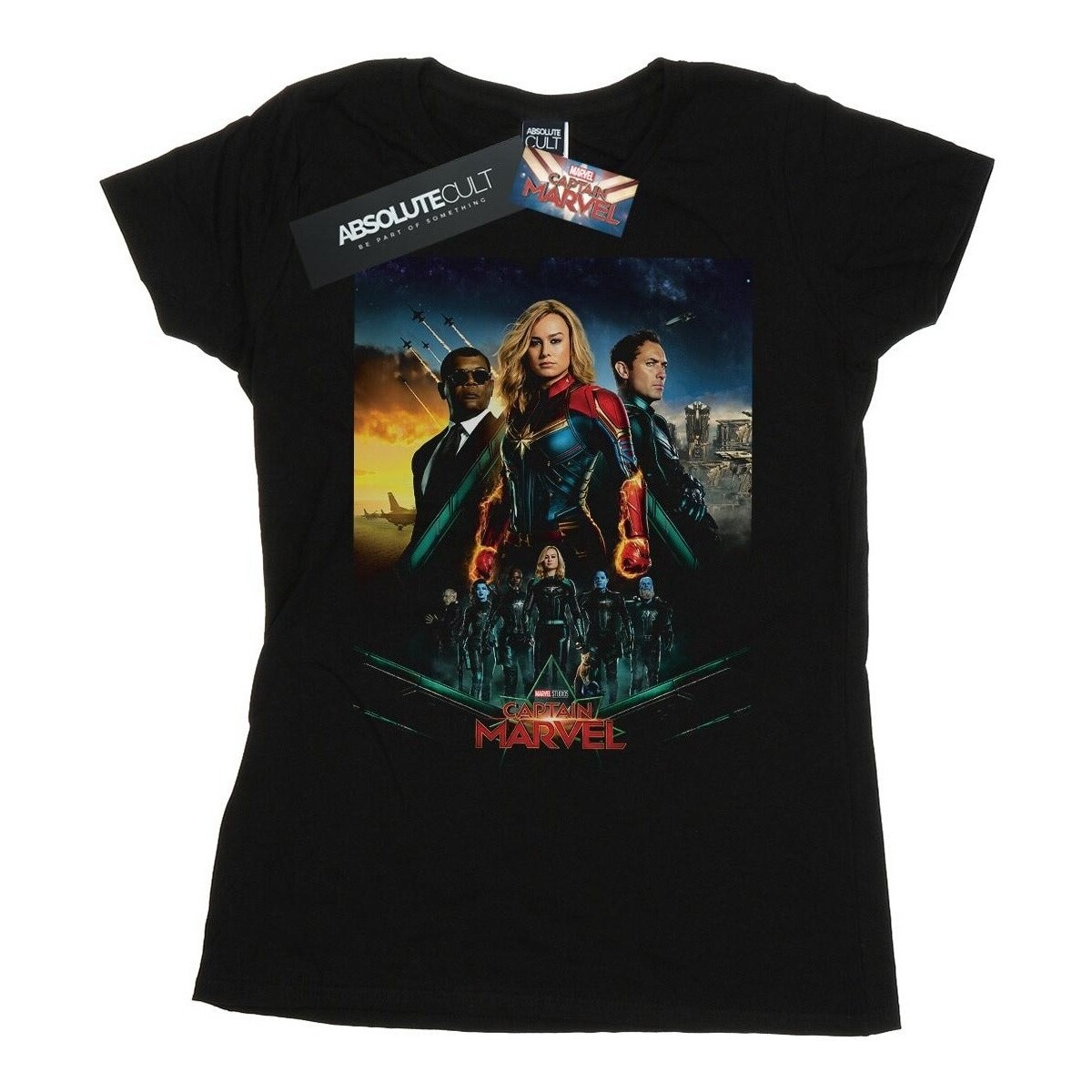 Vêtements Femme T-shirts manches longues Marvel Captain  Movie Starforce Poster Noir