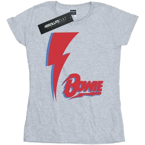 Vêtements Femme T-shirts manches longues David Bowie Red Bolt Gris