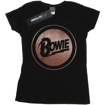 Vêtements Femme T-shirts manches longues David Bowie Rose Gold Circle Noir