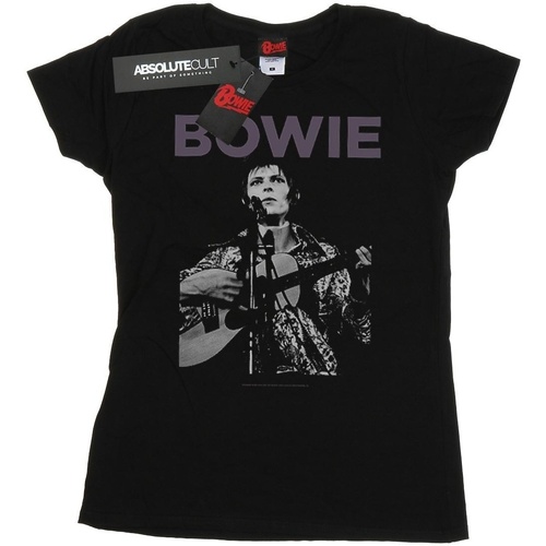 Vêtements Femme T-shirts manches longues David Bowie Rock Poster Noir