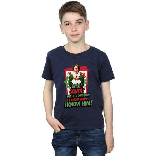 Vêtements Garçon T-shirts manches courtes Elf OMG Santa Bleu
