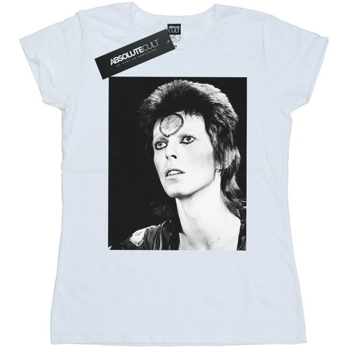 Vêtements Femme T-shirts manches longues David Bowie Ziggy Looking Blanc