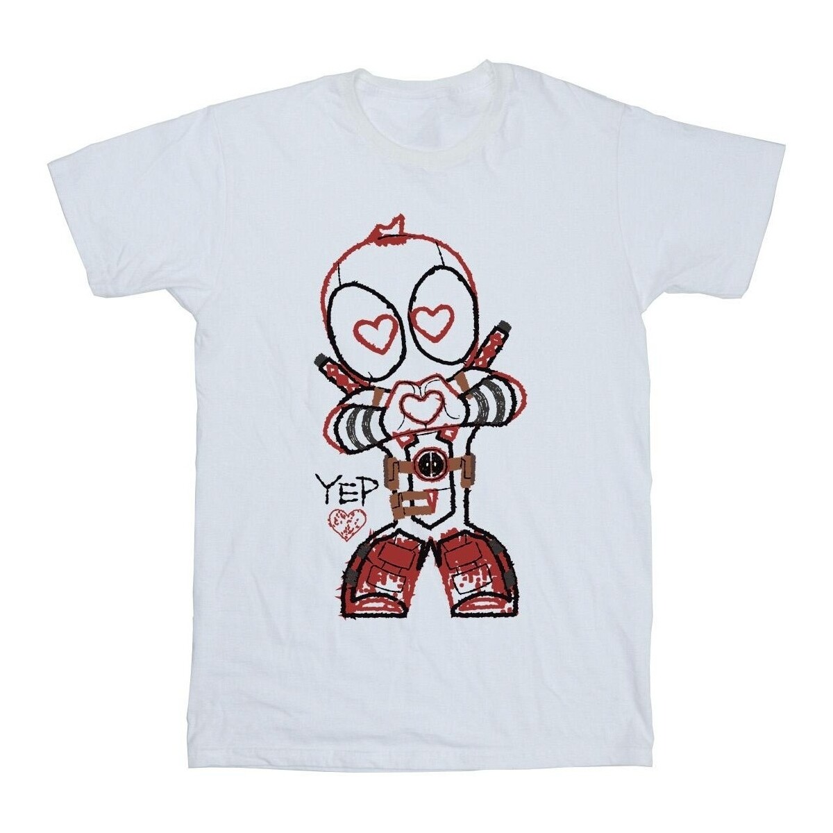 Vêtements Fille T-shirts manches longues Marvel Deadpool Love Beam Line Blanc