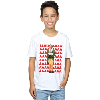 Vêtements Garçon T-shirts manches courtes Elf Buddy Santa Scream Blanc