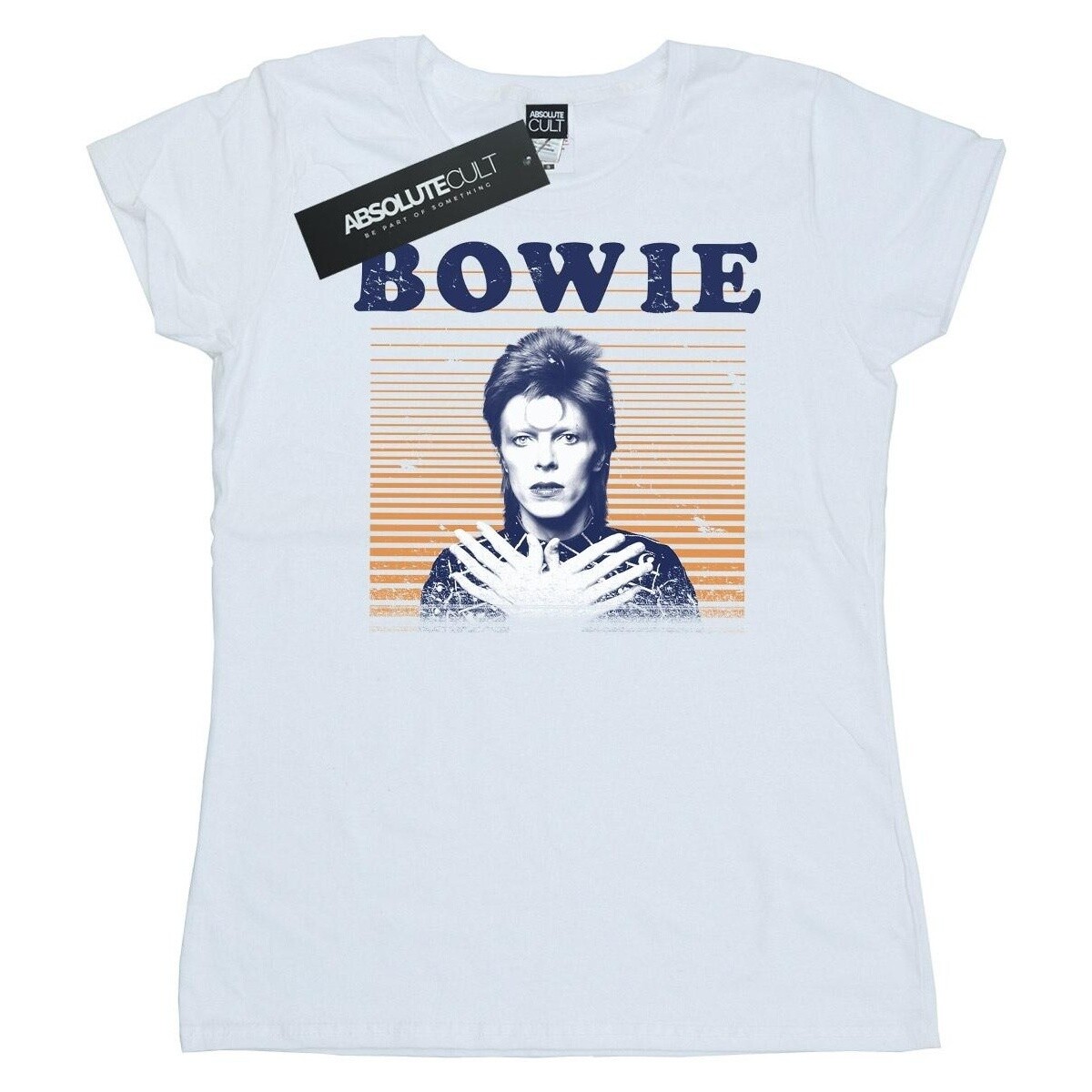 Vêtements Femme T-shirts manches longues David Bowie Orange Stripes Blanc