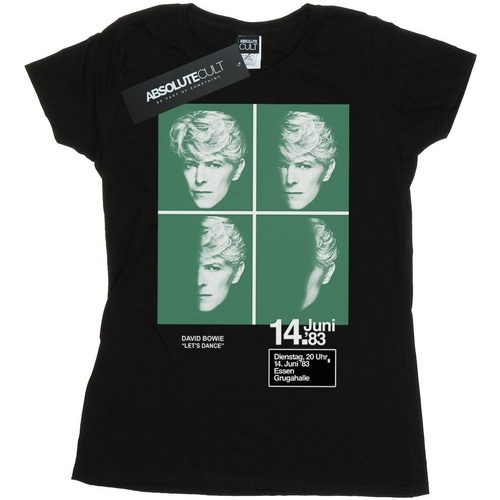 Vêtements Femme T-shirts manches longues David Bowie 1983 Concert Poster Noir