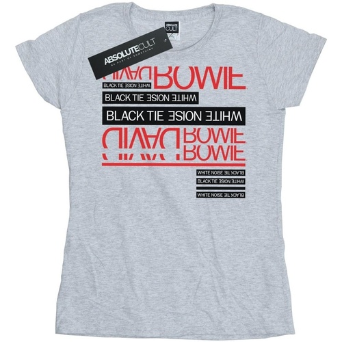 Vêtements Femme T-shirts manches longues David Bowie Black Tie White Noise Gris