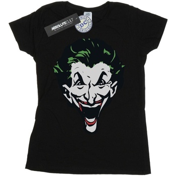 Vêtements Femme T-shirts manches longues Dc Comics The Joker Big Face Noir