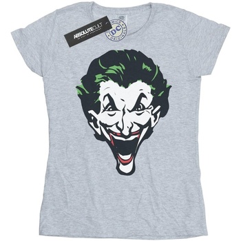 Vêtements Femme T-shirts manches longues Dc Comics The Joker Big Face Gris