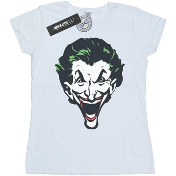 Vêtements Femme T-shirts manches longues Dc Comics The Joker Big Face Blanc