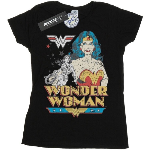 Vêtements Femme T-shirts manches longues Dc Comics Wonder Woman Posing Noir